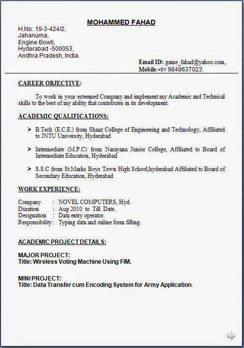Sample resume of hardware and networking